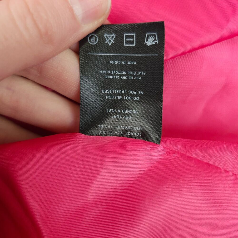 FINESSE Womens Dorinne Hot Pink Vegan Fur Knee Length Coat Large - Picture 7 of 9